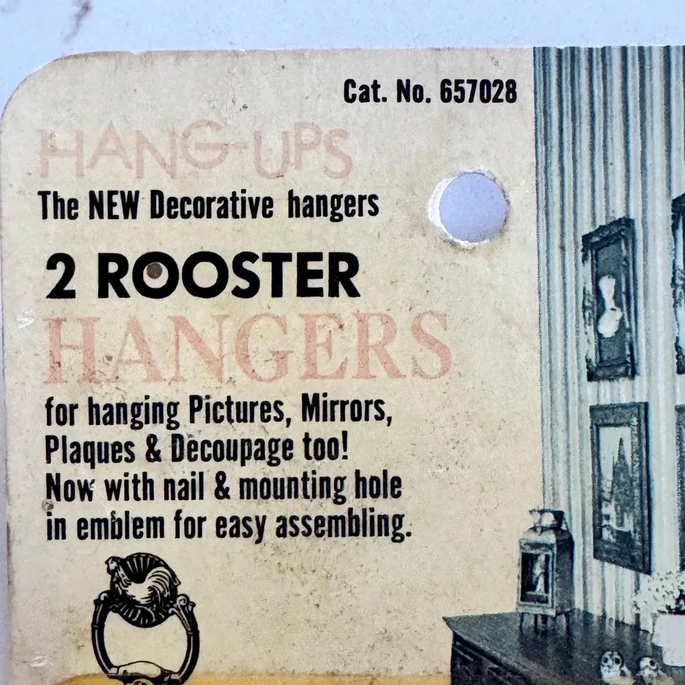 Vintage Brass Rooster Hangers: Decorative Wall Hooks - Made‎ in USA